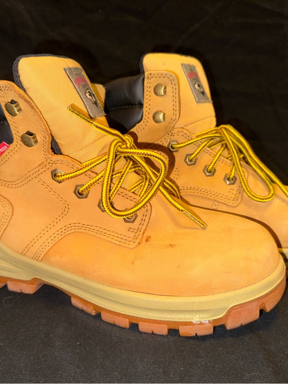 Yellow Work Boots with Yellow Laces for men or woman